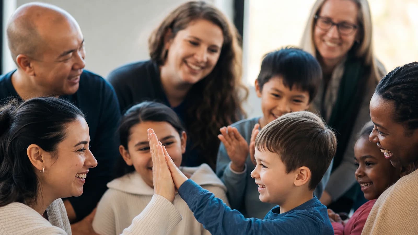 Community members celebrating together at an autism support nonprofit gathering