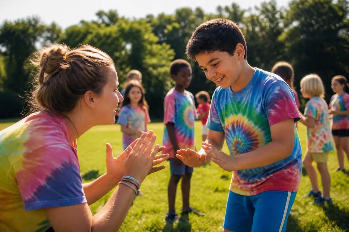 Children enjoying inclusive outdoor activities at summer day camp